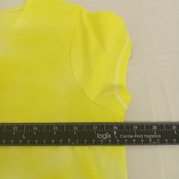 XXL NOBO No boundaries WATERCOLOR bleach print yellow t shirt top - Picture 8 of 9